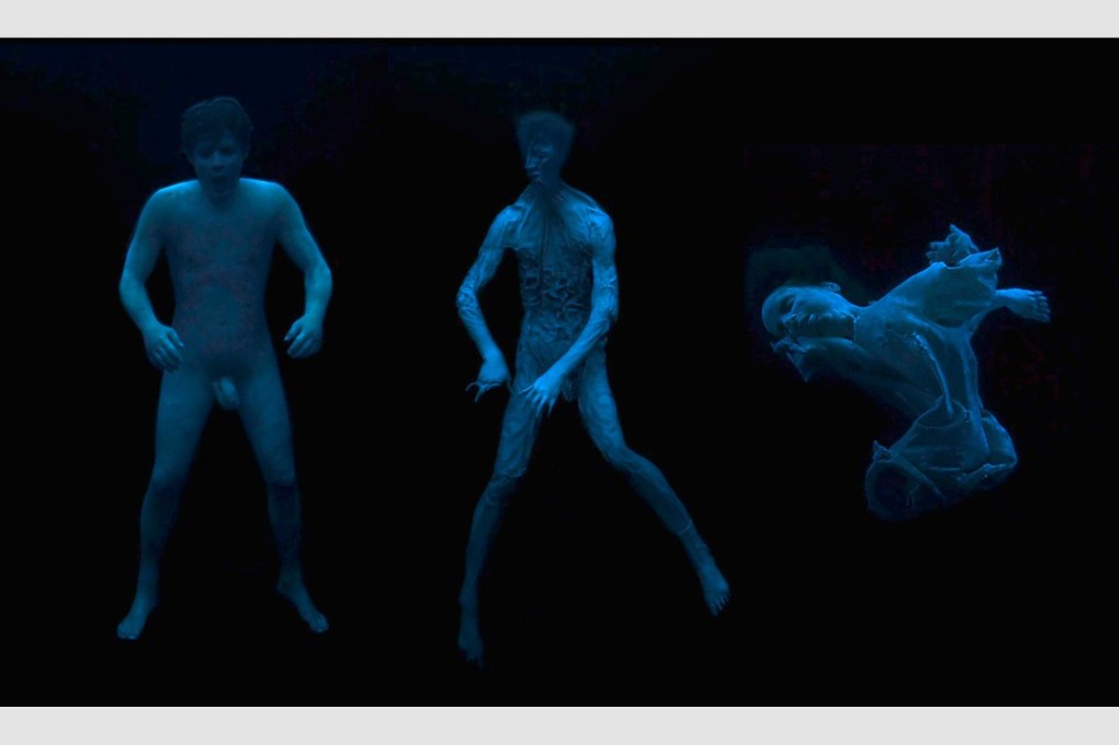 Man imploding in Under the Skin