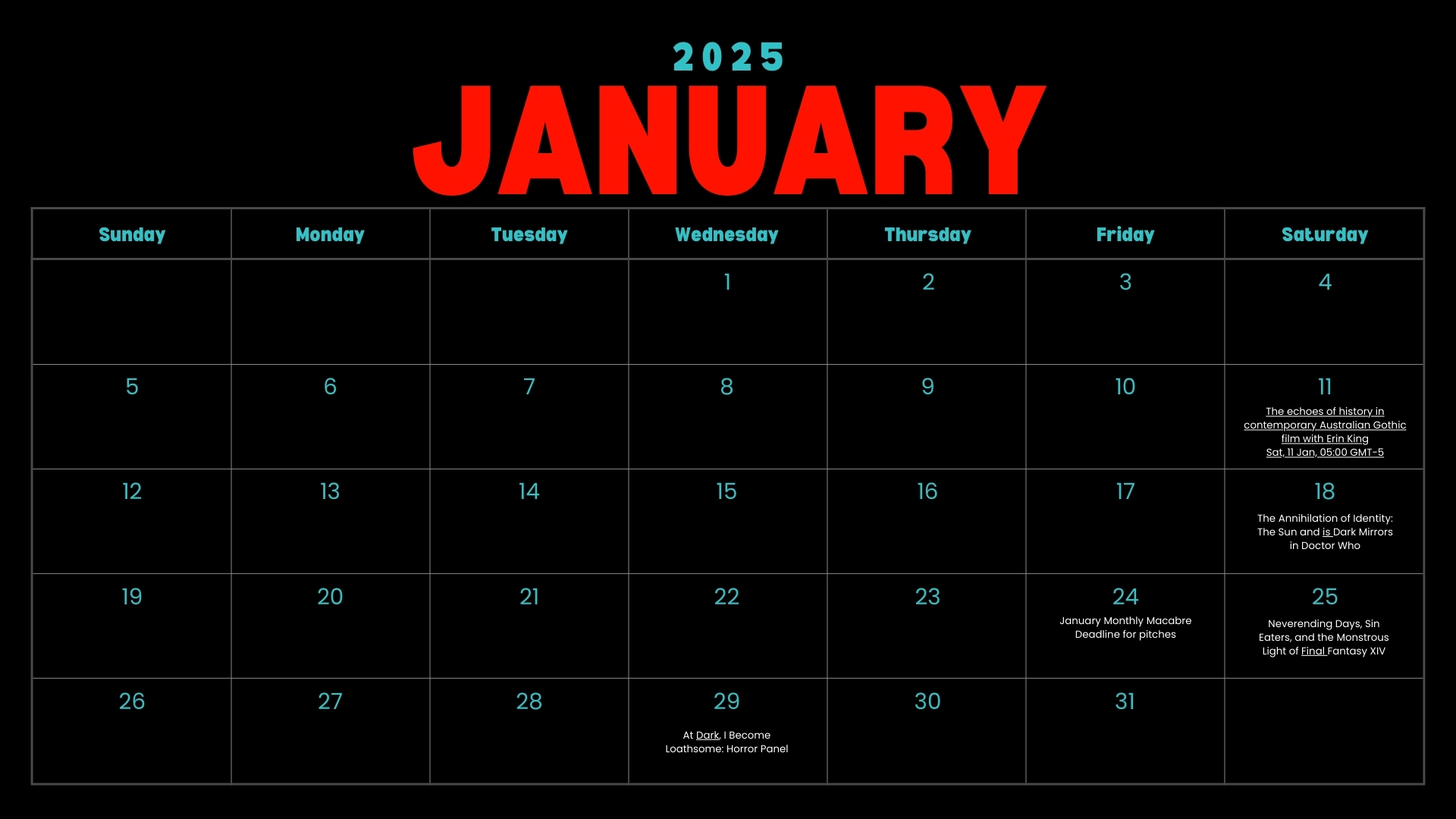 Black and White Elegant Minimalistic January 2025 Monthly Calendar ...